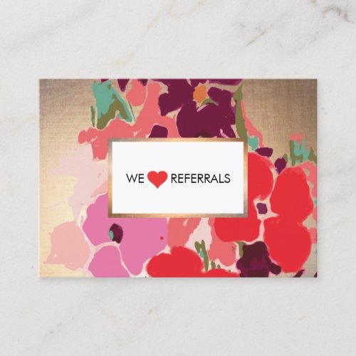 Colorful Artistic Floral Gold Elegant Referral