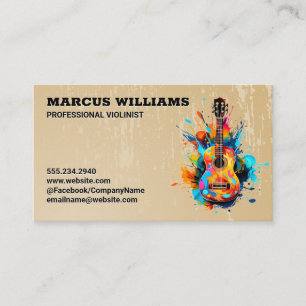 Colorful Artistic Guitar Music Business Card