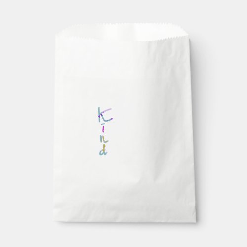 Colorful Artistic KIND Typography Inspirational Qu Favor Bag