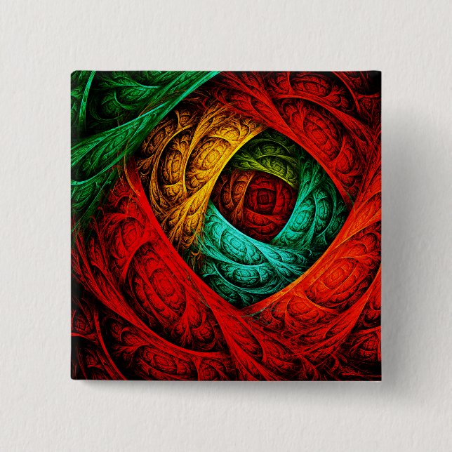 Colorful Artistic Modern Abstract Art Pattern #09 Button (Front)