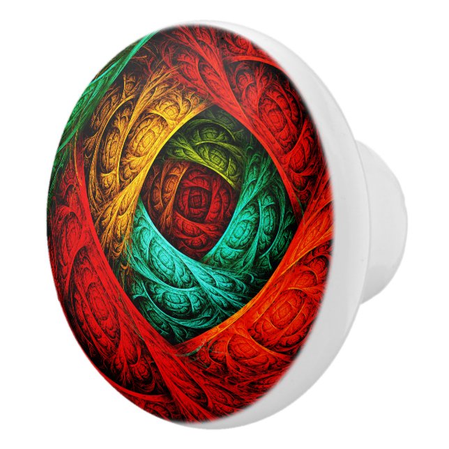 Colorful Artistic Modern Abstract Art Pattern #09 Ceramic Knob (Right)