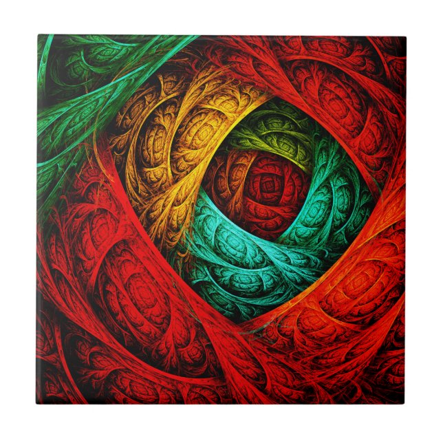 Colorful Artistic Modern Abstract Art Pattern #09 Ceramic Tile (Front)