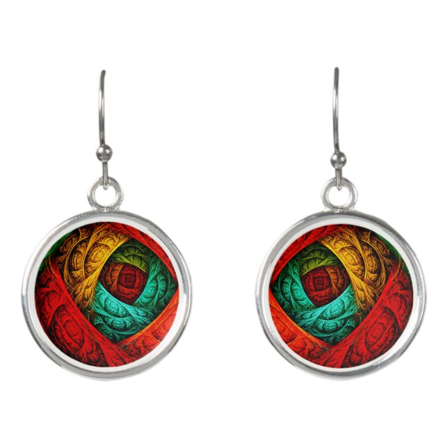 Colorful Artistic Modern Abstract Art Pattern #09 Earrings (Front)