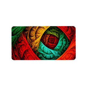 Colorful Artistic Modern Abstract Art Pattern #09 Label