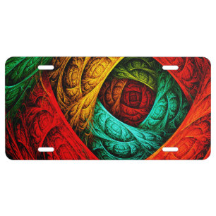 Colorful Artistic Modern Abstract Art Pattern #09 License Plate