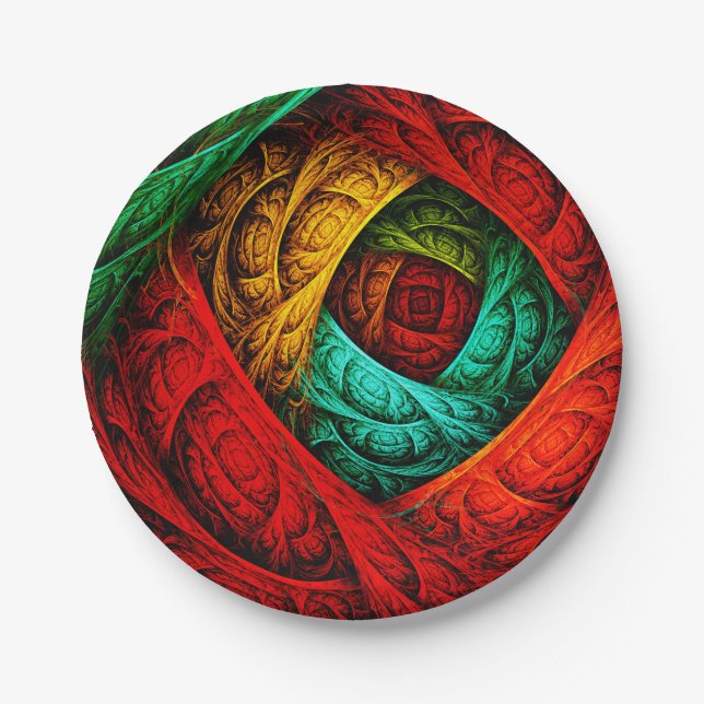 Colorful Artistic Modern Abstract Art Pattern #09 Paper Plates (Front)