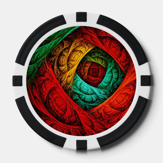 Colorful Artistic Modern Abstract Art Pattern #09 Poker Chips (Front)