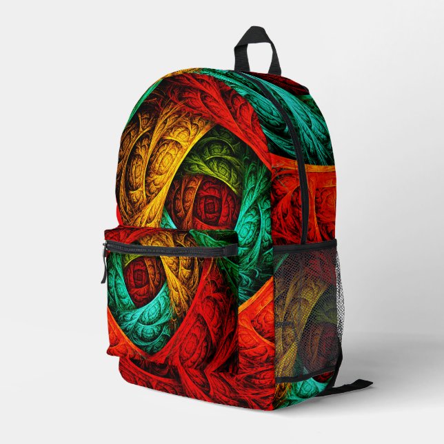 Colorful Artistic Modern Abstract Art Pattern #09 Printed Backpack (Back Corner Right)