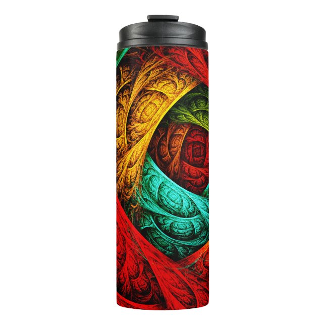 Colorful Artistic Modern Abstract Art Pattern #09 Thermal Tumbler (Front)
