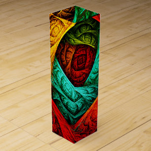 Colorful Artistic Modern Abstract Art Pattern #09 Wine Box