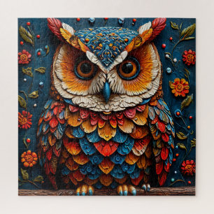 Colorful Artistic Owl Jigsaw Puzzle