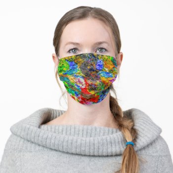 Colorful Artistic Palette Adult Cloth Face Mask by DigitalSolutions2u at Zazzle