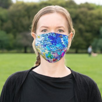 Colorful Artistic Palette Adult Cloth Face Mask by DigitalSolutions2u at Zazzle