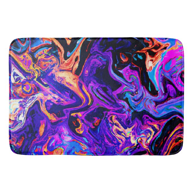 Colorful Artistic Patterns Bath Mat (Front)