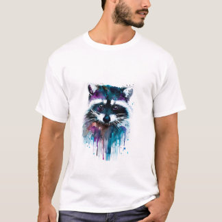 colorful artistic Raccoon tee