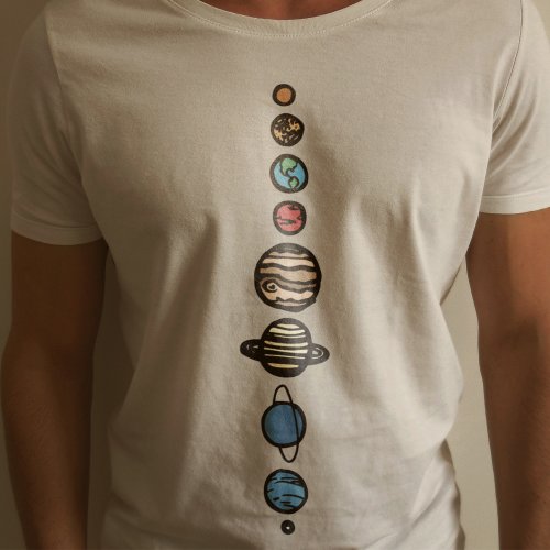 Colorful Artistic Solar System Creative Planets  T_Shirt