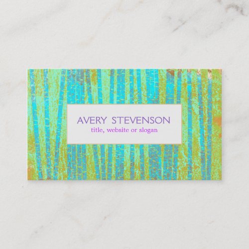 Colorful Artistic Turquoise Blue Bamboo Nature Business Card Templates