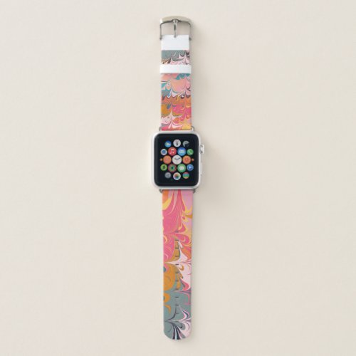 Colorful Artsy Abstract Marble Swirl Design Apple Watch Band