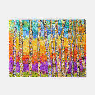 Colorful Aspen Trees Door Mat