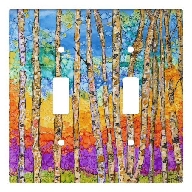 Colorful Aspen Trees Light Switch Cover (Front)