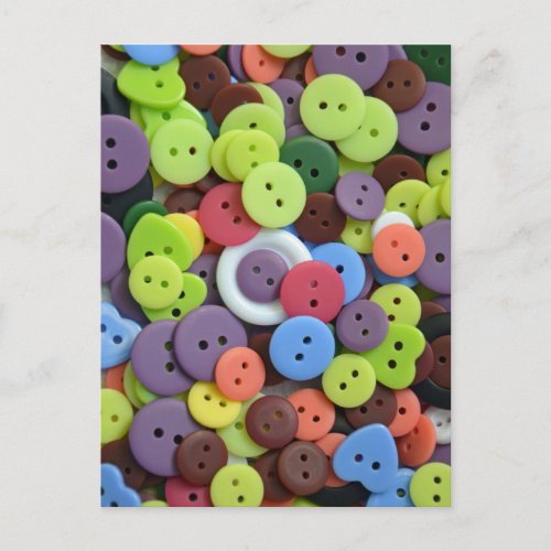Colorful assorted buttons postcard