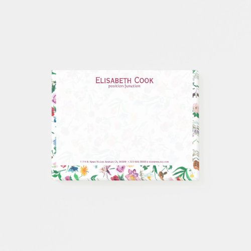 Colorful Assorted Flowers Custom White Background Post_it Notes