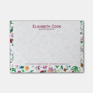 Colorful Assorted Flowers Custom White Background Post-it Notes