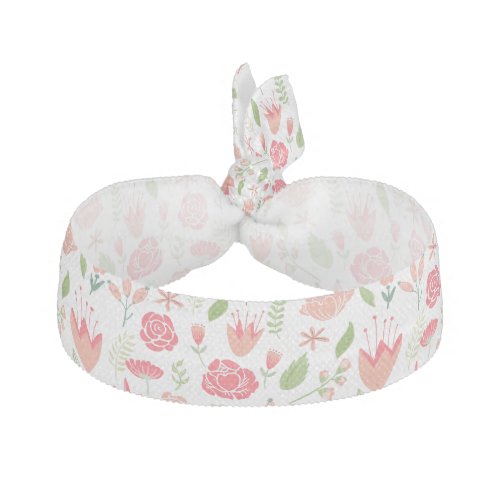 Colorful Assorted Flowers Pink Your Background 2 Elastic Hair Tie