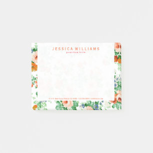 Colorful Assorted Flowers & Roses pattern Post-it Notes