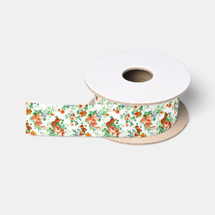 Colorful Assorted Flowers With Pink & Red Roses Satin Ribbon