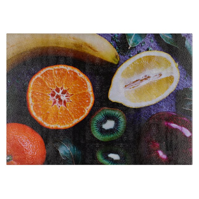 Colorful Assorted Fruits Cutting Board (Front)