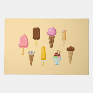 Colorful Assorted Ice Cream and Popsicle Doormat