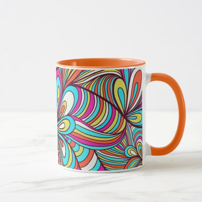 Colorful Assorted Psychedelic Swirls Mug (Right)