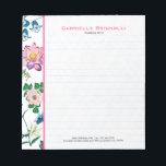 Colorful Assorted Spring Flowers White Background Notepad<br><div class="desc">Colorful assorted flowers and butterflies illustration over custom white background you can change on the website. If you need any help customizing any of my designs,  contact ArtOnWear designer. Free text formatting with live help available by request.</div>