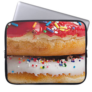 Colorful Assorted Sprinkles Chocolate Sweet Donuts Laptop Sleeve