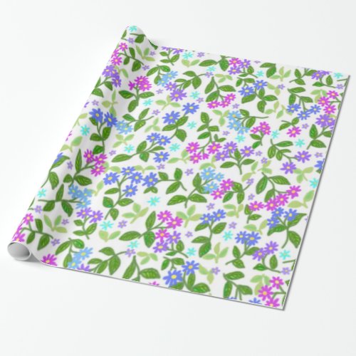 Colorful Aster Flowers Gift Wrap