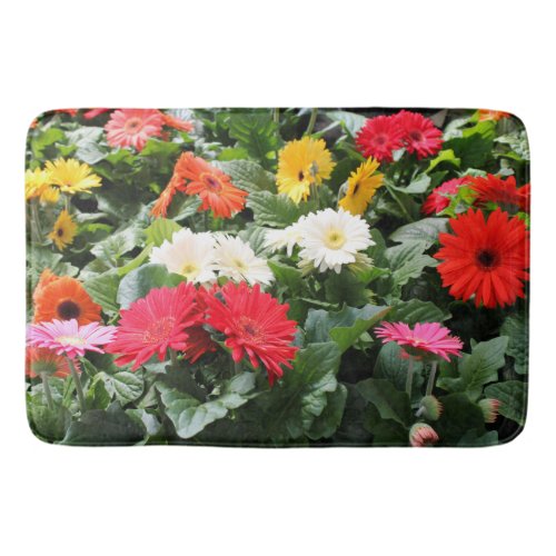 Colorful Asters Flowers Floral Photo Memory Foam Bath Mat