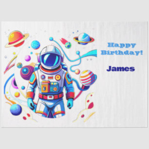 Colorful Astronaut and Univers in Bold Colors Tissue Paper