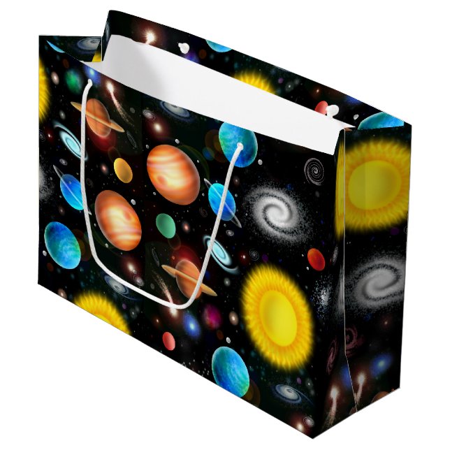 Colorful Astronomy Space Gift Bag (Front Angled)