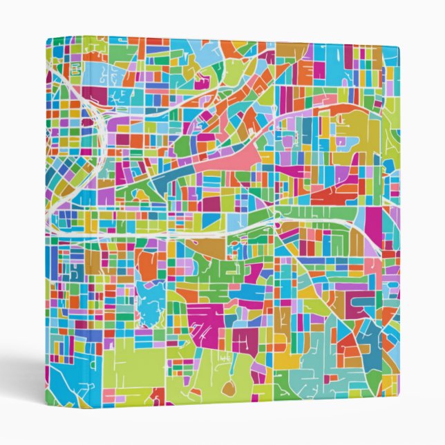 Colorful Atlanta Map 3 Ring Binder (Front/Spine)