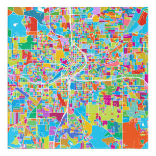 Colorful Atlanta Map Acrylic Print
