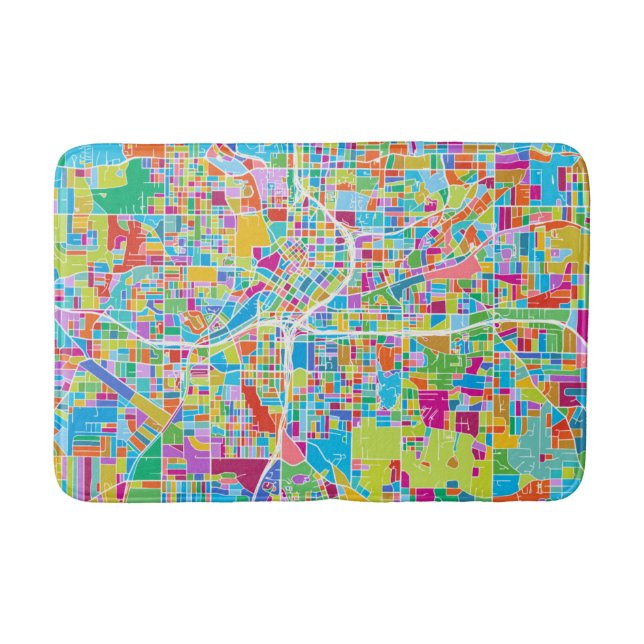 Colorful Atlanta Map Bathroom Mat (Front)