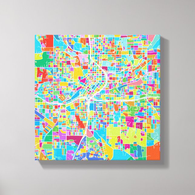 Colorful Atlanta Map Canvas Print (Front)