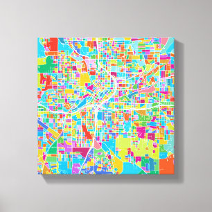Colorful Atlanta Map Canvas Print