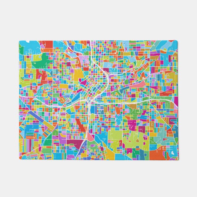 Colorful Atlanta Map Doormat (Front)