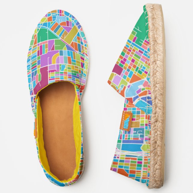 Colorful Atlanta Map Espadrilles (Side)