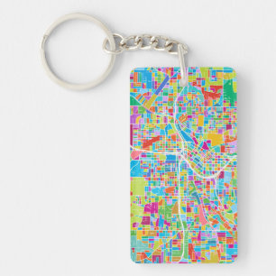 Colorful Atlanta Map Keychain