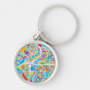 Colorful Atlanta Map Keychain