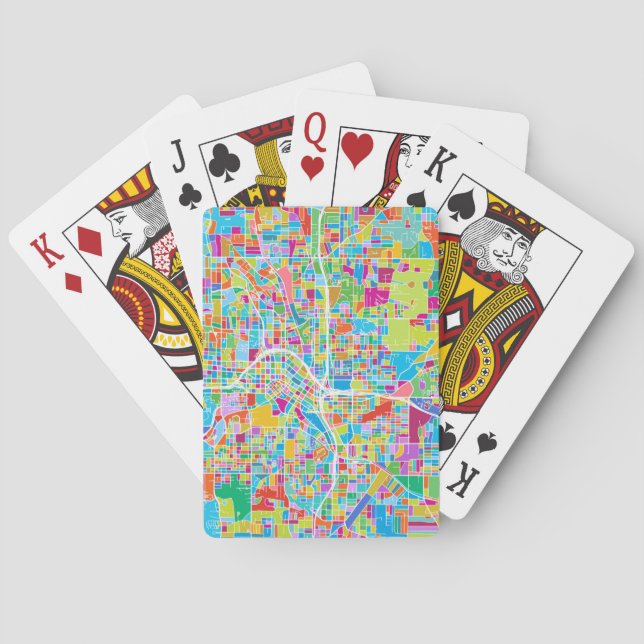 Colorful Atlanta Map Poker Cards (Back)