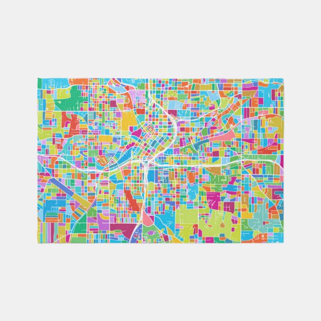 Colorful Atlanta Map Rug (Front)